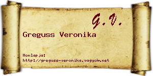 Greguss Veronika névjegykártya